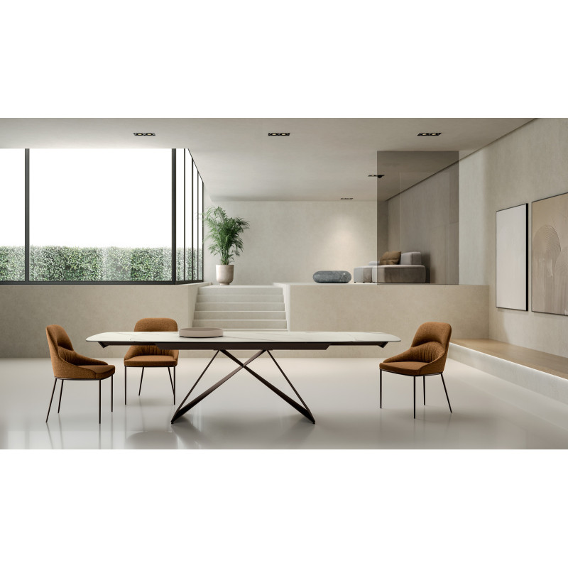 Tavolo allungabile con top in ceramica su vetro Thanos X 100cm X 200-280cm H 76cm Stones