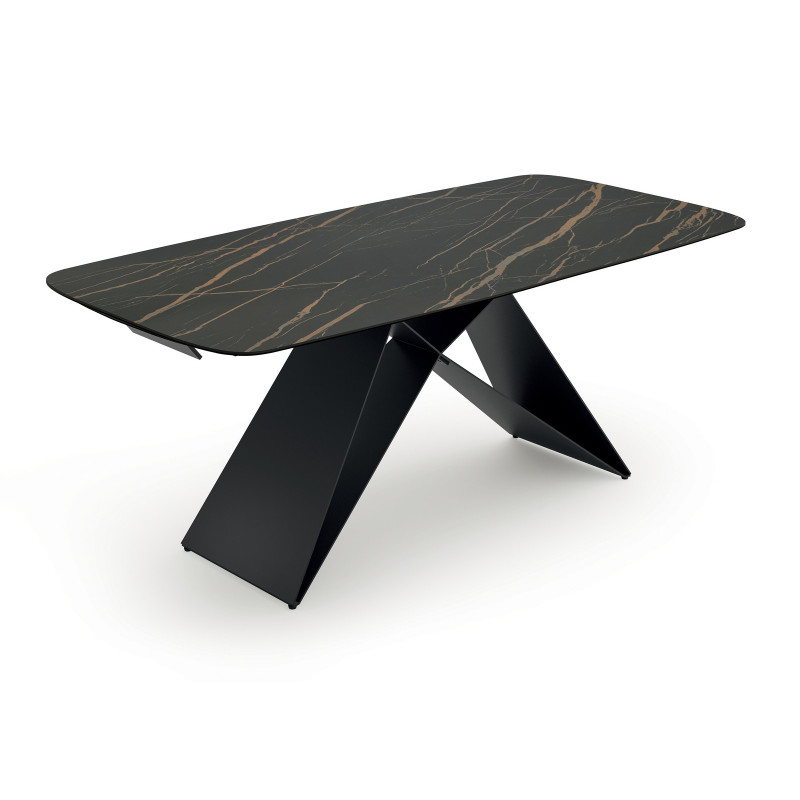 Tavolo allungabile con top in ceramica su vetro Thanos X 100cm X 200-280cm H 76cm Stones