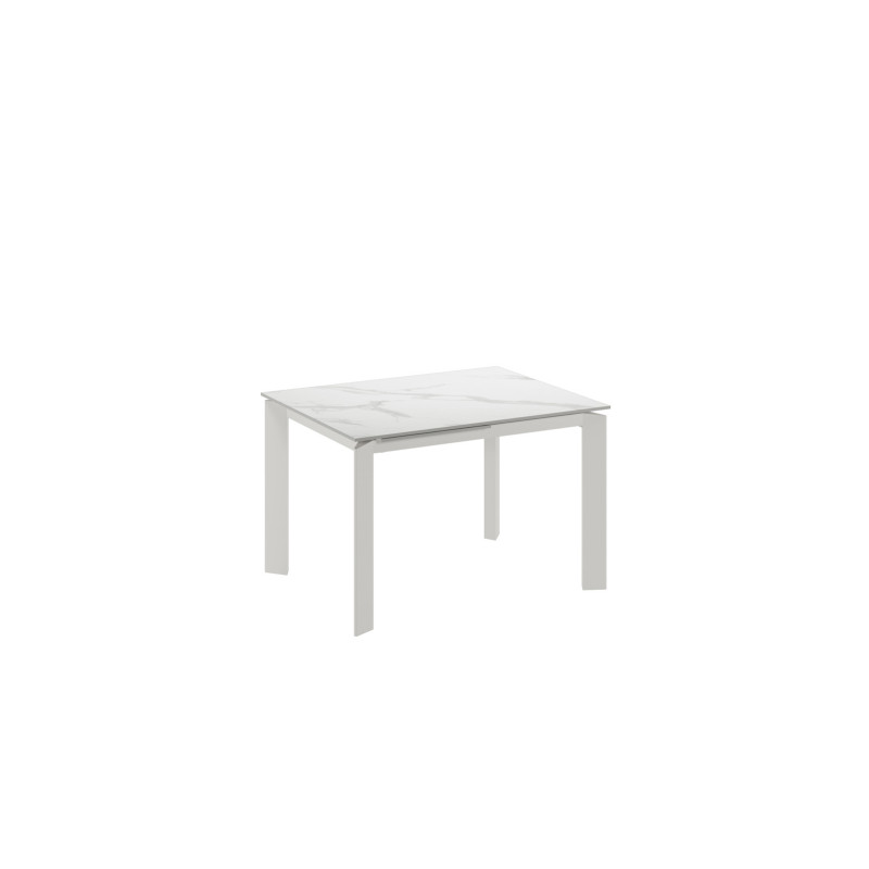 Tavolo allungabile con top in ceramica Gambe in metallo verniciato Allunghe interne Frame 80cm X 120-170cm H 75cm Stones