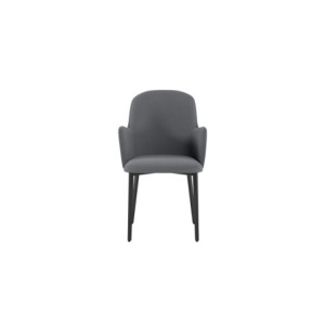 Zoom Set di 4 Sedie rivestita in tessuto easy-clean Gambe in metallo verniciato Nero Sophia 53.5cm X 62.5cm H 80cm Stones