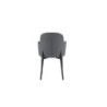 Set di 4 Sedie rivestita in tessuto easy-clean Gambe in metallo verniciato Nero Sophia 53.5cm X 62.5cm H 80cm Stones