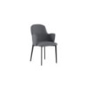 Set di 4 Sedie rivestita in tessuto easy-clean Gambe in metallo verniciato Nero Sophia 53.5cm X 62.5cm H 80cm Stones