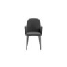 Set di 4 Sedie rivestita in tessuto easy-clean Gambe in metallo verniciato Nero Sophia 53.5cm X 62.5cm H 80cm Stones