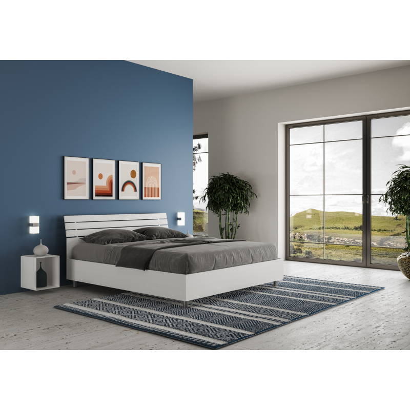 Letto Matrimoniale 160x190 cm testata inclinata con doghe Ankel