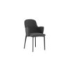 Set di 4 Sedie rivestita in tessuto easy-clean Gambe in metallo verniciato Nero Sophia 53.5cm X 62.5cm H 80cm Stones