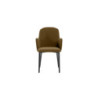 Set di 4 Sedie rivestita in tessuto easy-clean Gambe in metallo verniciato Nero Sophia 53.5cm X 62.5cm H 80cm Stones