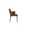 Set di 4 Sedie rivestita in tessuto easy-clean Gambe in metallo verniciato Nero Sophia 53.5cm X 62.5cm H 80cm Stones