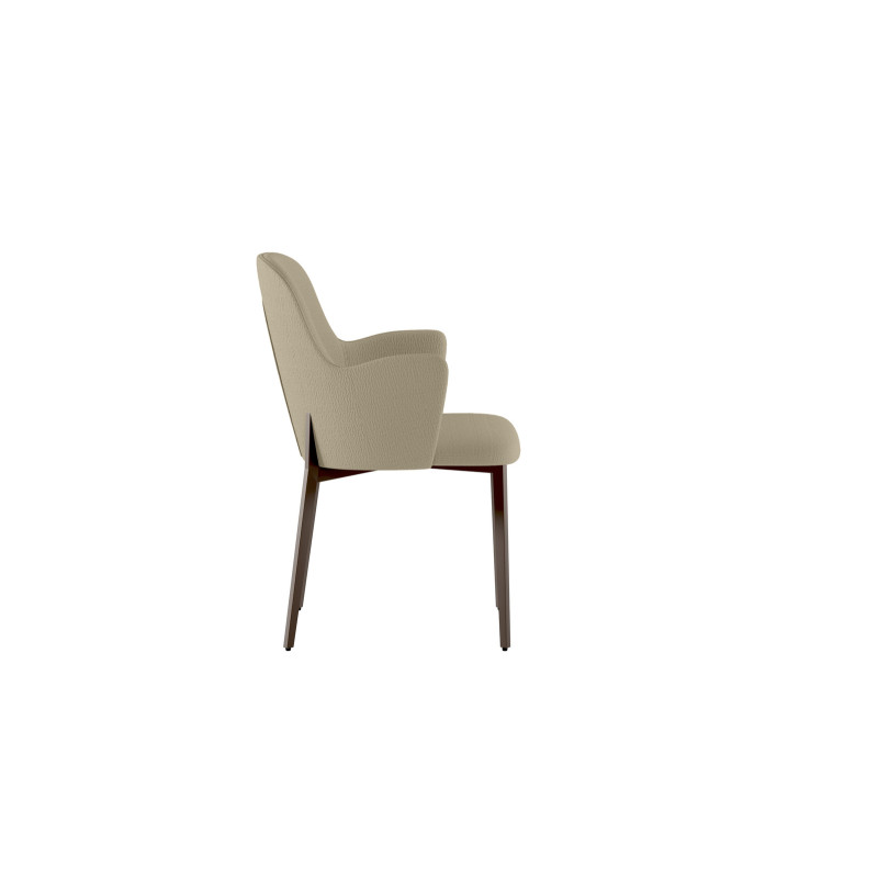 Set di 4 Sedie rivestita in tessuto easy-clean Gambe in metallo verniciato Bronzo Sophia 53.5cm X 62.5cm H 80cm Stones