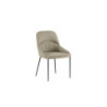 Set di 4 Sedie rivestita in tessuto easy-clean Gambe in metallo verniciato Nero Ginevra 54cm X 63cm H 89cm Stones