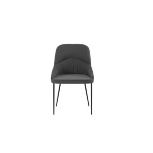 Zoom Set di 4 Sedie rivestita in tessuto easy-clean Gambe in metallo verniciato Nero Ginevra 54cm X 63cm H 89cm Stones