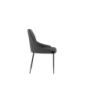 Set di 4 Sedie rivestita in tessuto easy-clean Gambe in metallo verniciato Nero Ginevra 54cm X 63cm H 89cm Stones