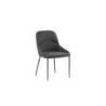 Set di 4 Sedie rivestita in tessuto easy-clean Gambe in metallo verniciato Nero Ginevra 54cm X 63cm H 89cm Stones