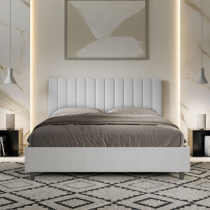 Zoom Letto Matrimoniale 160x200 cm struttura bianco frassino testata Kaia
