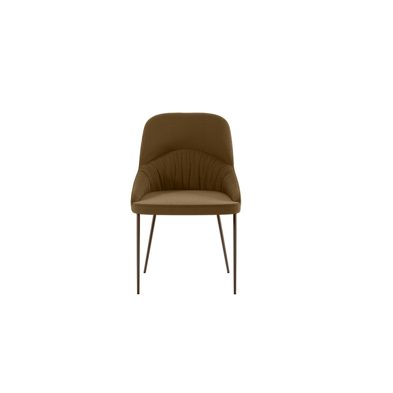 Set di 4 Sedie rivestita in tessuto easy-clean Gambe in metallo verniciato Bronzo Ginevra 54cm X 63cm H 89cm Stones