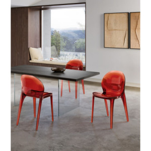 Set di 4 Sedie con gambe e seduta in policarbonato colore Rosso Ruby 42.5cm X 53cm H 82.5cm Stones