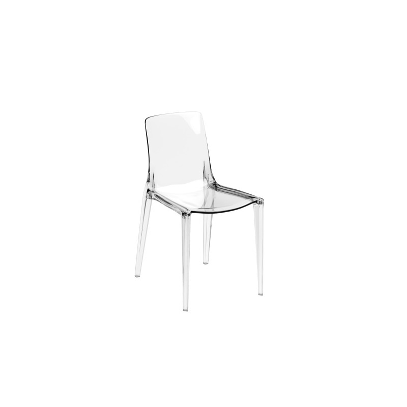Set di 4 Sedie con gambe e seduta in policarbonato Trasparente Agatha 46.5cm X 54cm H 82cm Stones