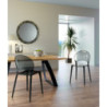Set di 4 Sedie con gambe e seduta in policarbonato Grigio Pearl 49.5cm X 53cm H 84cm Stones