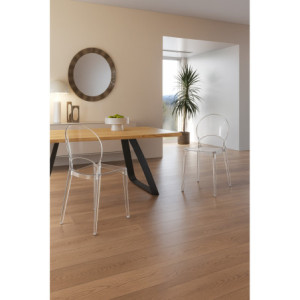 Zoom Sedia con gambe e seduta in policarbonato Trasparente Pearl 49.5cm X 53cm H 84cm Stones