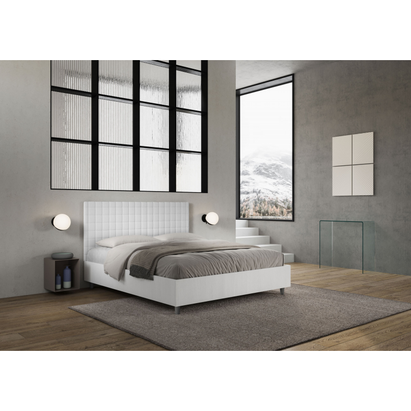 Letto Matrimoniale 160x200 cm struttura bianco frassino testata Burmy