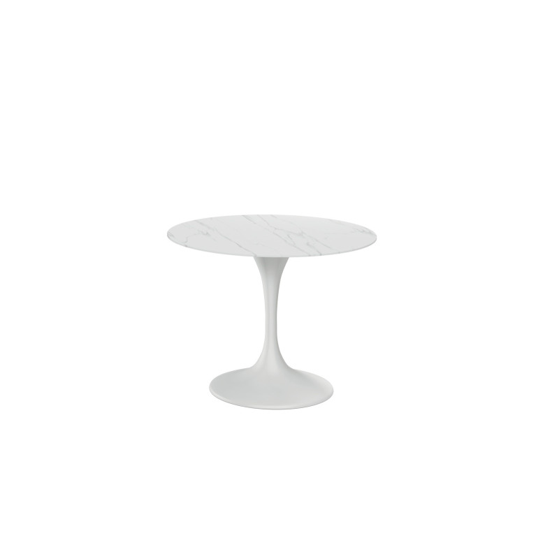 Tavolo fisso con top in ceramica Base in metallo verniciato Side 100cm X 100cm H 76cm Stones