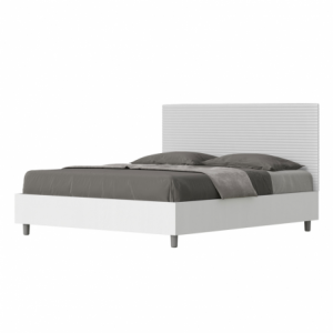 Letto Matrimoniale 160x190 cm struttura bianco frassino testata Level