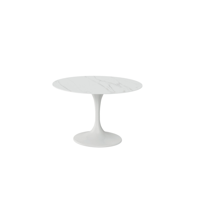 Tavolo fisso con top in ceramica Base in metallo verniciato Side 120cm X 120cm H 76cm Stones