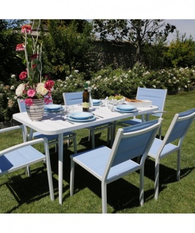 Tavolo da giardino in alluminio Las vegas - bianco