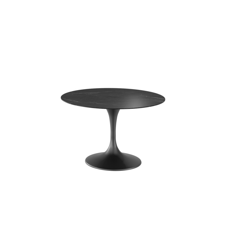 Tavolo fisso con top in ceramica Base in metallo verniciato Side 120cm X 120cm H 76cm Stones
