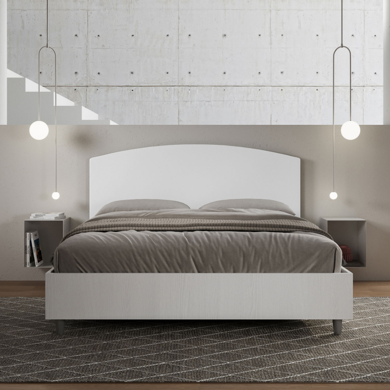 Letto Matrimoniale 160x190 cm struttura bianco frassino testata Antilia