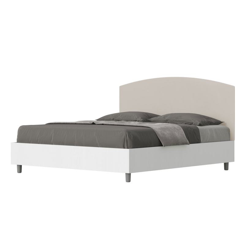 Letto Matrimoniale 160x190 cm struttura bianco frassino testata Antilia