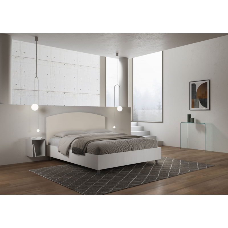 Letto Matrimoniale 160x190 cm struttura bianco frassino testata Antilia
