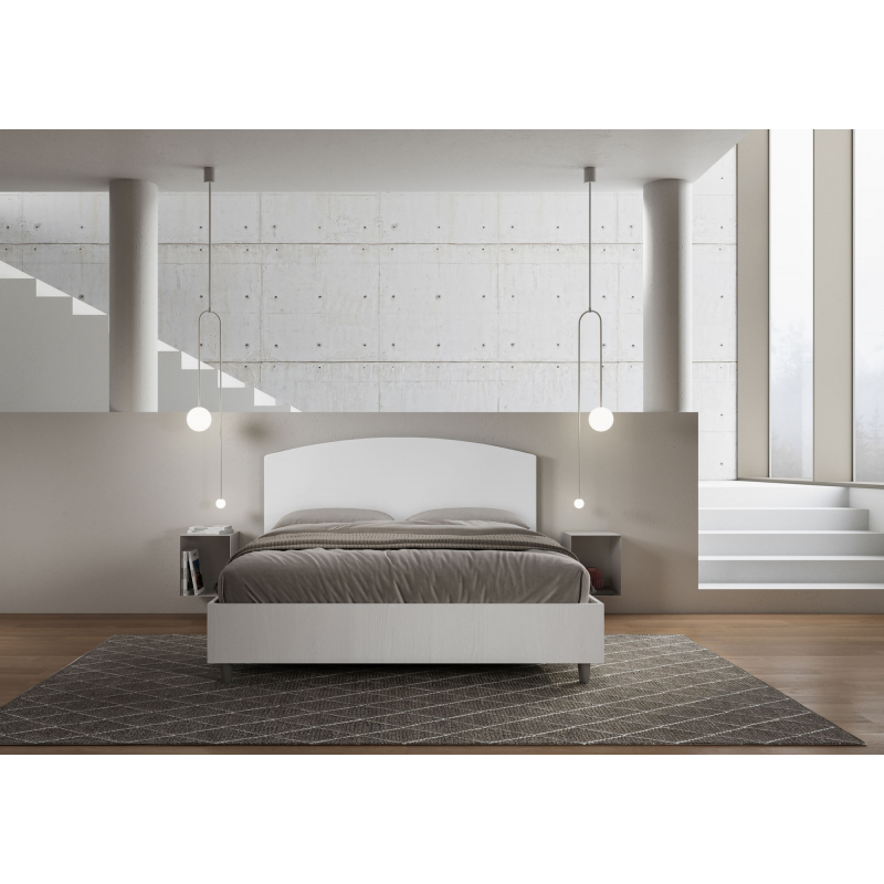 Letto Matrimoniale 160x190 cm struttura bianco frassino testata Antilia