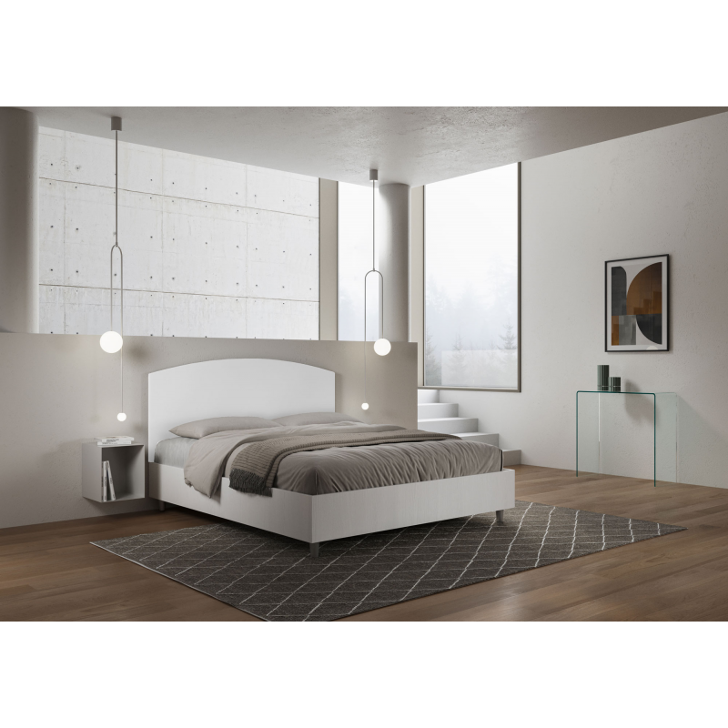 Letto Matrimoniale 160x190 cm struttura bianco frassino testata Antilia
