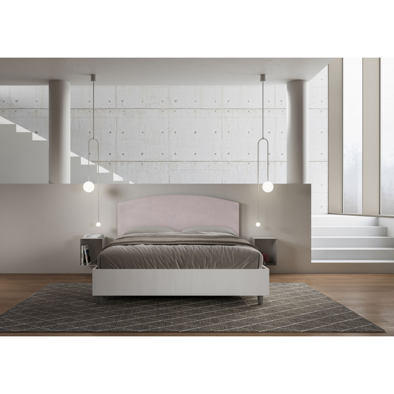Letto Matrimoniale 160x190 cm struttura bianco frassino testata Antilia
