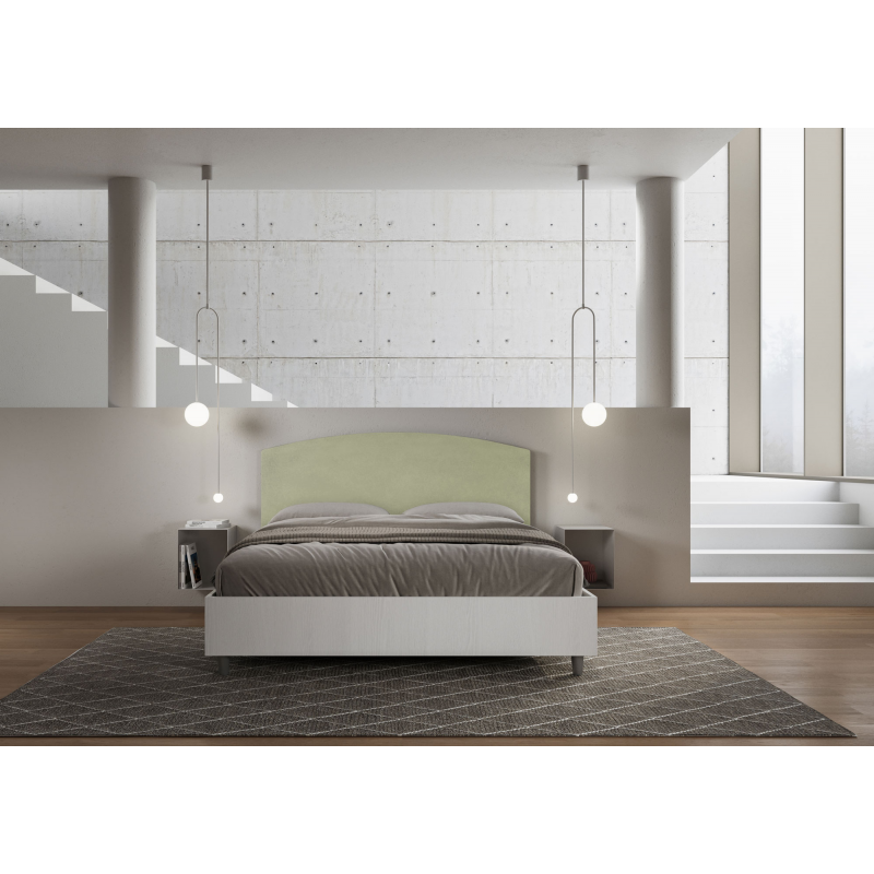 Letto Matrimoniale 160x190 cm struttura bianco frassino testata Antilia