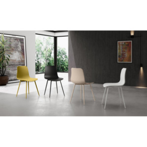 Sedia in polipropilene Gambe metallo verniciato Cover 50cm X 58cm H 85cm Stones