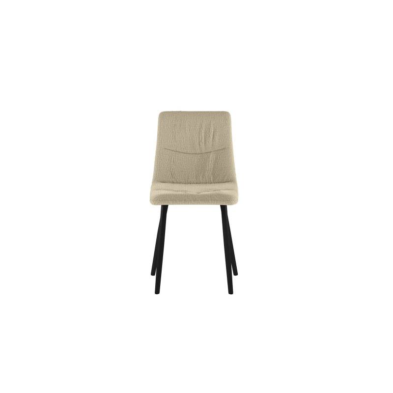 Set di 4 Sedie rivestita in tessuto easy-clean Gambe in metallo verniciato Ariel 46cm X 55cm H 87.5cm Stones