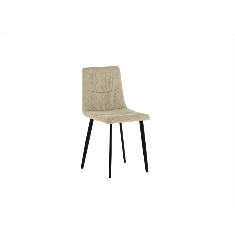 Set di 4 Sedie rivestita in tessuto easy-clean Gambe in metallo verniciato Ariel 46cm X 55cm H 87.5cm Stones