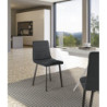 Set di 4 Sedie rivestita in tessuto easy-clean Gambe in metallo verniciato Ariel 46cm X 55cm H 87.5cm Stones