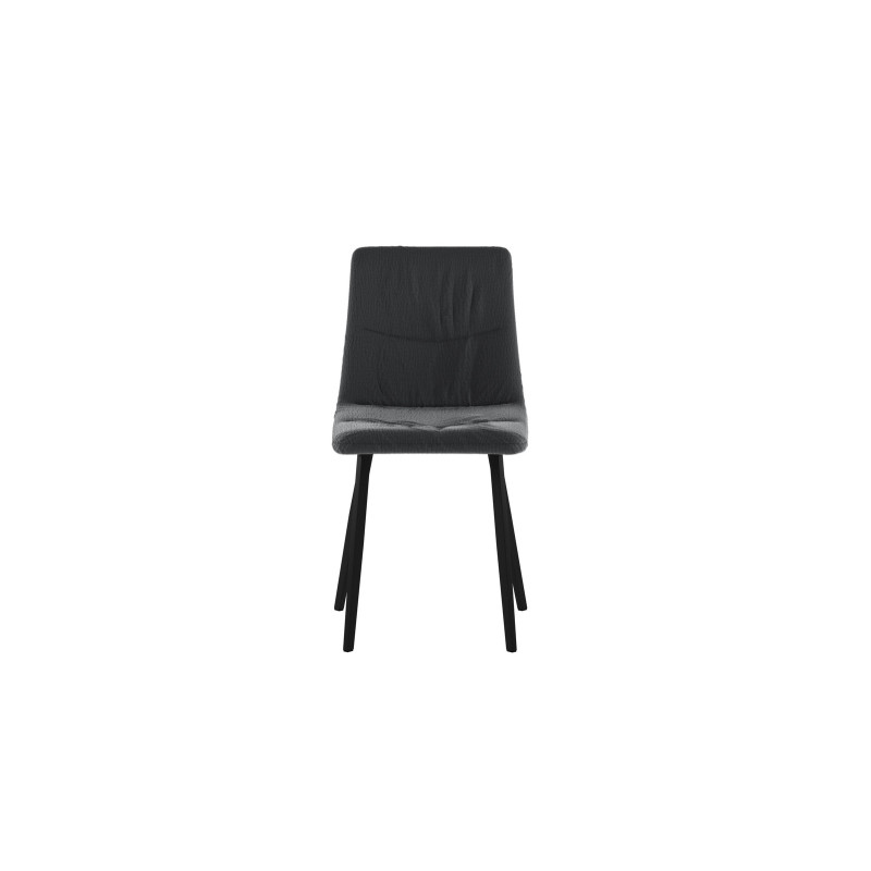 Set di 4 Sedie rivestita in tessuto easy-clean Gambe in metallo verniciato Ariel 46cm X 55cm H 87.5cm Stones