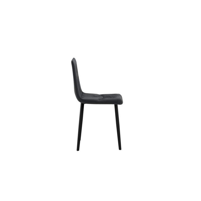 Set di 4 Sedie rivestita in tessuto easy-clean Gambe in metallo verniciato Ariel 46cm X 55cm H 87.5cm Stones