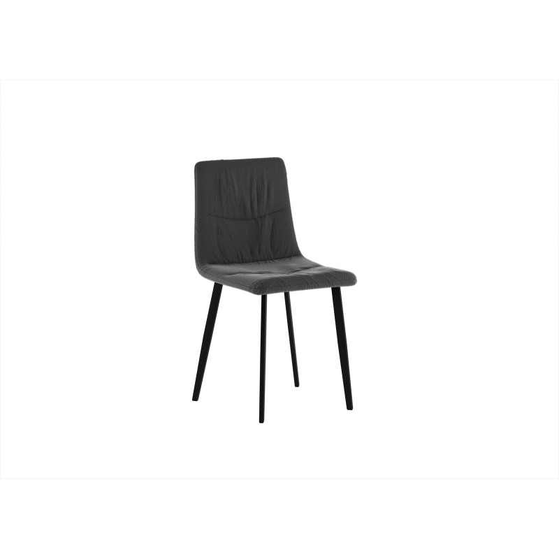 Set di 4 Sedie rivestita in tessuto easy-clean Gambe in metallo verniciato Ariel 46cm X 55cm H 87.5cm Stones