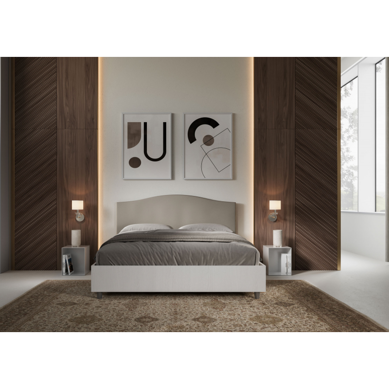 Letto Matrimoniale 160x190 cm struttura bianco frassino testata Grace