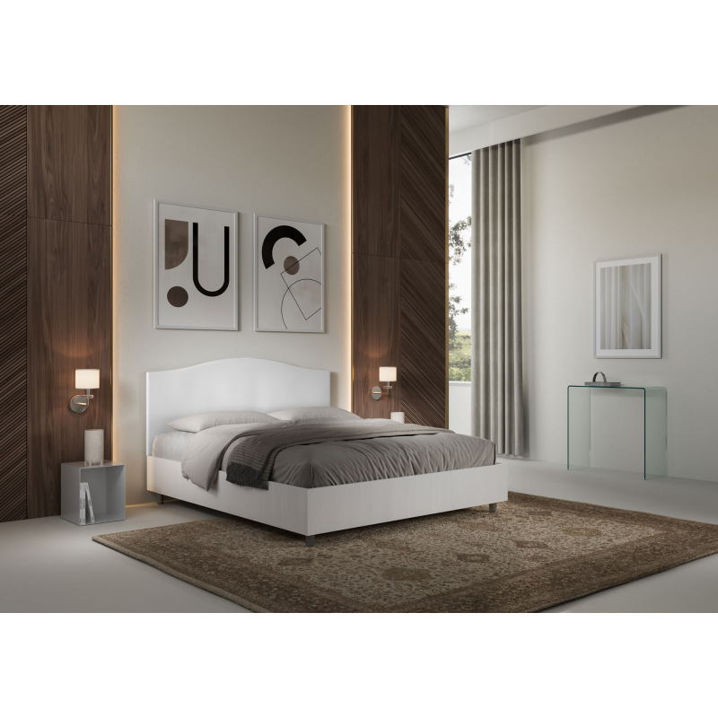 Letto Matrimoniale 160x190 cm struttura bianco frassino testata Grace
