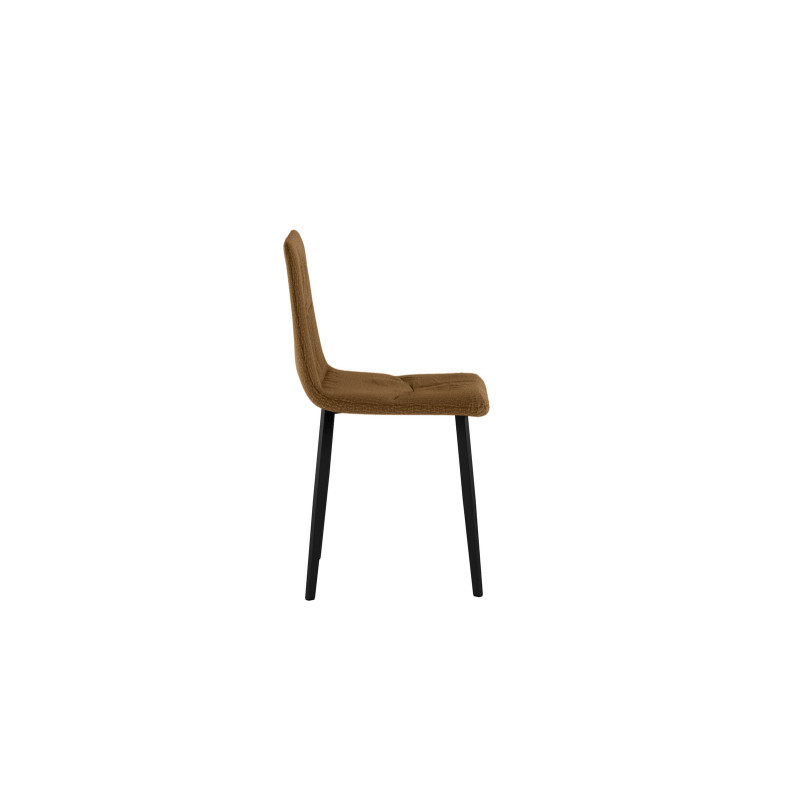 Set di 4 Sedie rivestita in tessuto easy-clean Gambe in metallo verniciato Ariel 46cm X 55cm H 87.5cm Stones