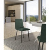 Set di 4 Sedie rivestita in tessuto easy-clean Gambe in metallo verniciato Ariel 46cm X 55cm H 87.5cm Stones