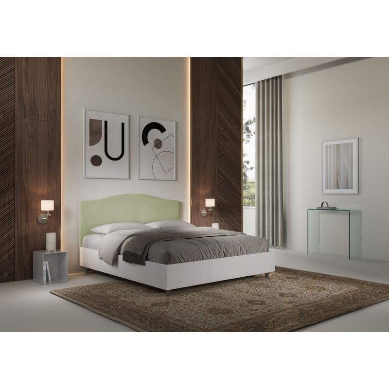 Letto Matrimoniale 160x190 cm struttura bianco frassino testata Grace
