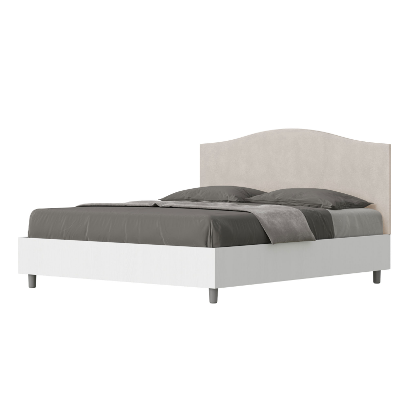 Letto Matrimoniale 160x190 cm struttura bianco frassino testata Grace