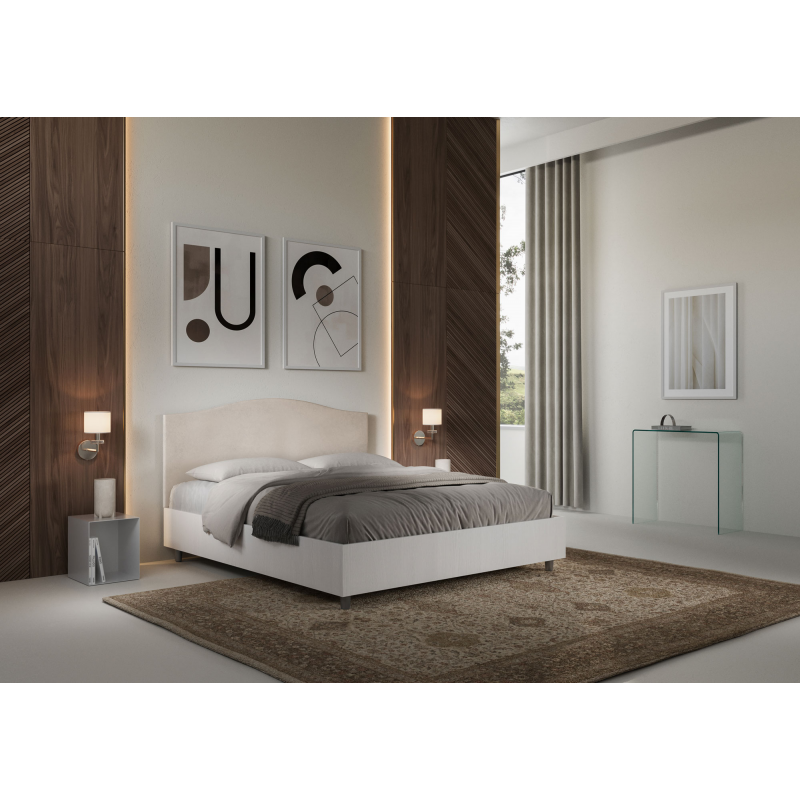 Letto Matrimoniale 160x190 cm struttura bianco frassino testata Grace