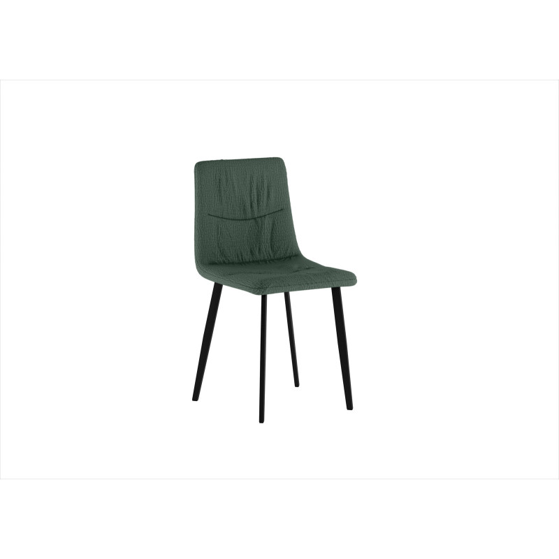Set di 4 Sedie rivestita in tessuto easy-clean Gambe in metallo verniciato Ariel 46cm X 55cm H 87.5cm Stones